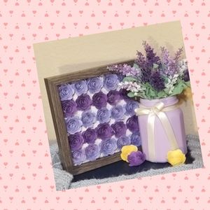 Shadow box and vase set